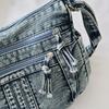 Women's Shoulder Bag Denim Tote Bag College Style Crossbody Bag