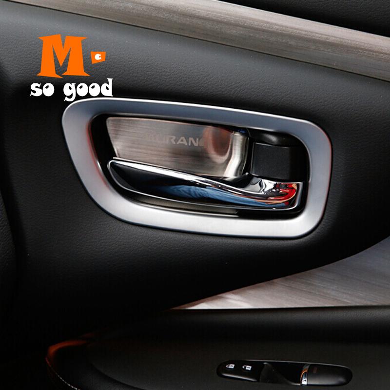 2015 2016 2017 2018 For Nissan Murano ABS Chrome Car Inner Door Bowl Protector Frame Cover Trim Car Interior Accessories Styling