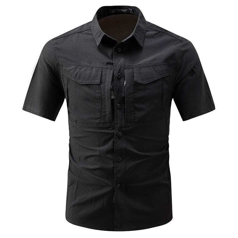 Men's 2026 Summer New Quick Dry Workwear Short Sleeve Shirt, Thin Loose Fit Outdoor Casual Half Sleeve Shirt, Trendy Style