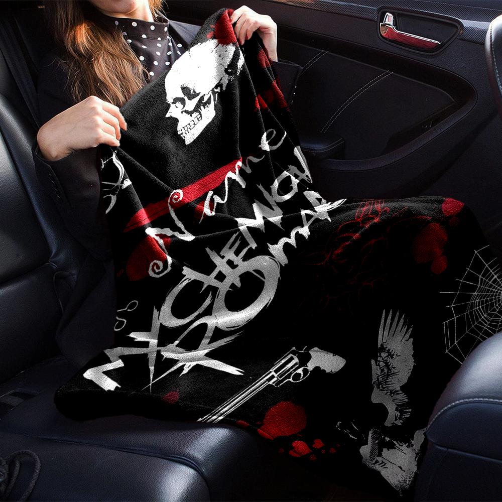 Custom Name My Chemical Romance Theme Printed Blanket - Perfect for Couch, Bed, Travel & Outdoor Use | Machine Washable, Cozy & Durable.