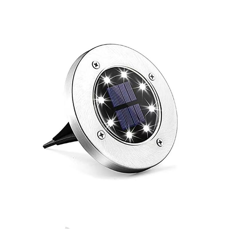 Upgraded Solar LED Stainless Steel Ground Lights (2-Pack)