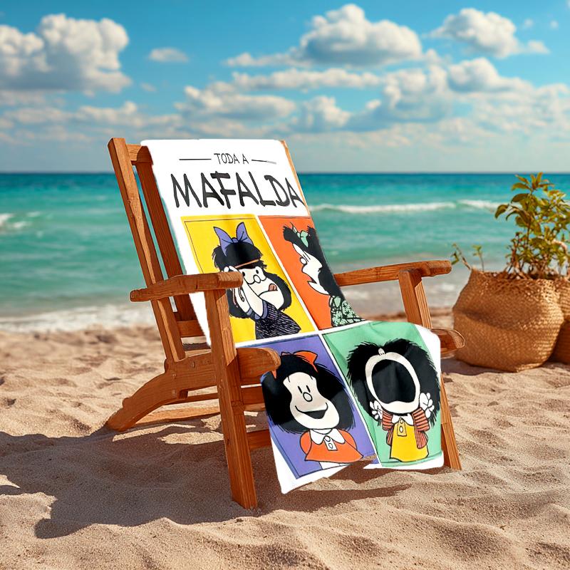 Mafalda Beach Towel Outdoor Camping Beach Towel for Vacation Swim Outdoor Pool Absorbent Bath Towel