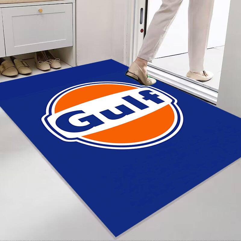 Tappeto con logo Gulf per soggiorno e camera da letto, tappetini per pavimenti, tappetino da bagno artistico, alla moda