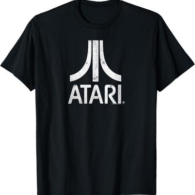 Ripple Junction X ATARI White Distressed Retro Gaming Logo T-Shirt
