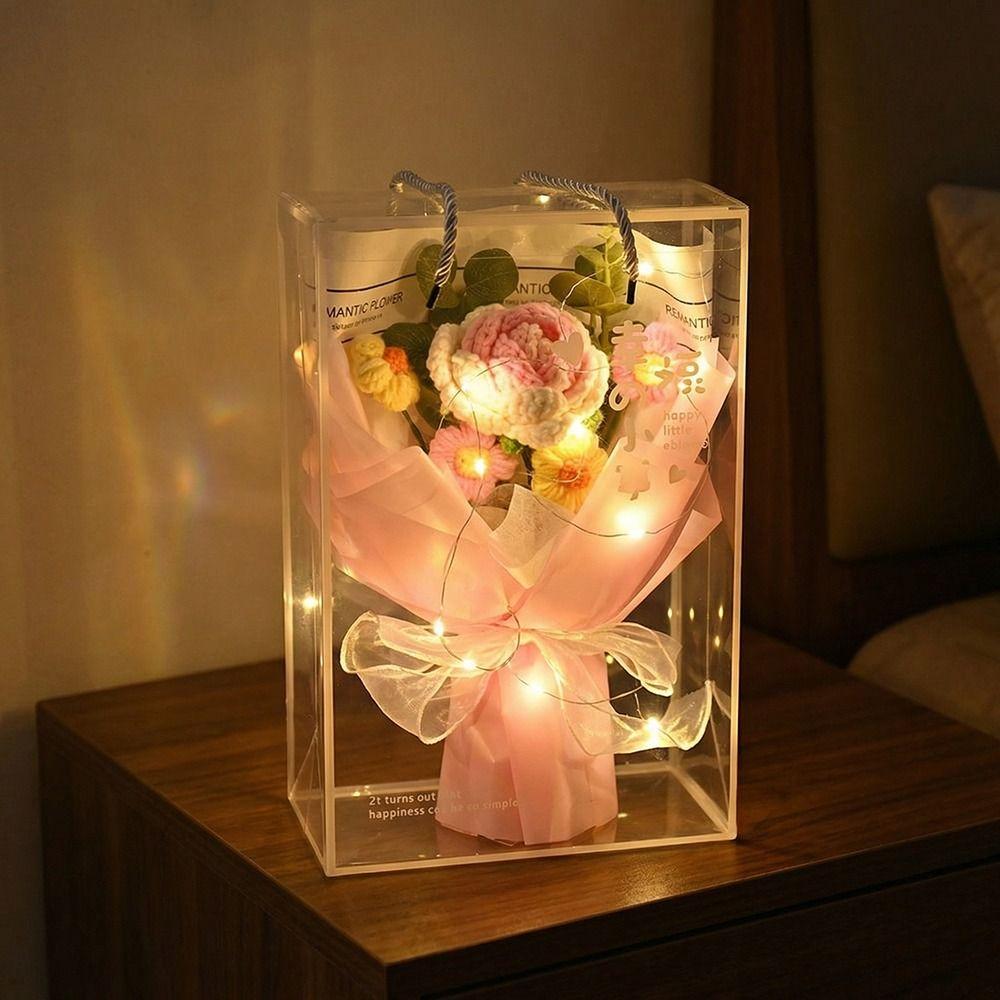 Romantisch Gebreide Rozenbos Chinese Stijl Nepbloem voor Verjaardagscadeau Vriendin