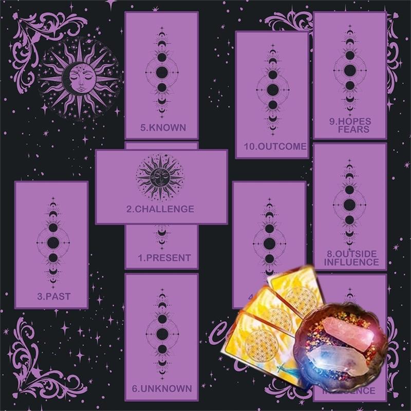 Elegant Tarots Card Spread Cloth Exquisites Soft Velvets Tarots Tablecloth for Spiritual Practices Gift