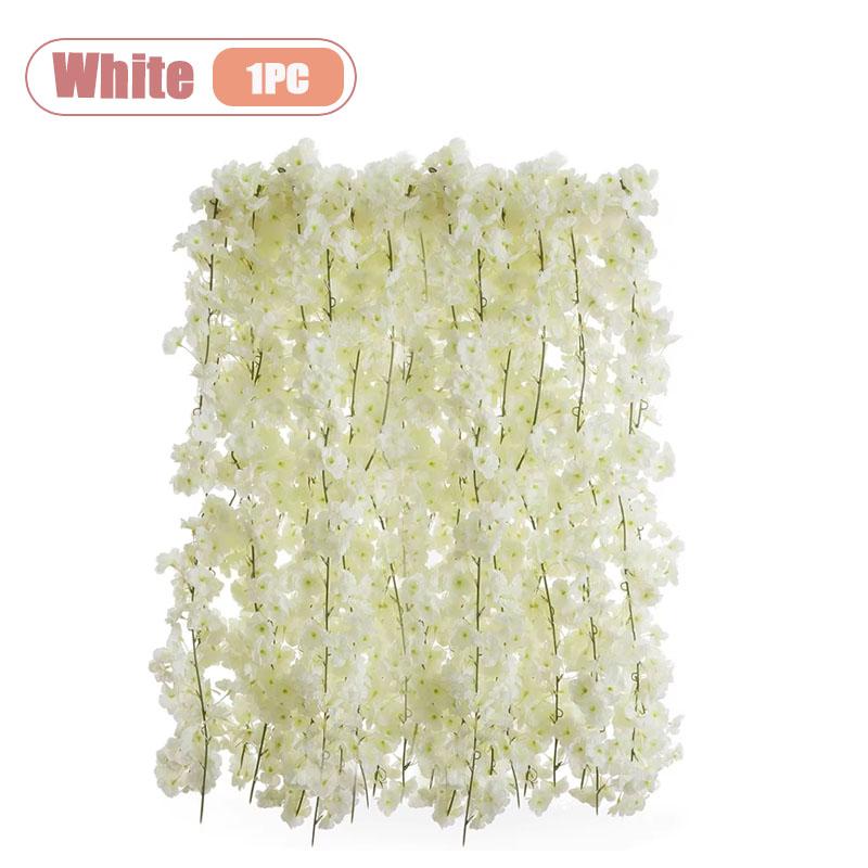 

1/3/5PCS Faux Cherry Blossom Vine Artificial Flower Vine for Cover Wrapping Decoration Faux Ivy Garland Decor