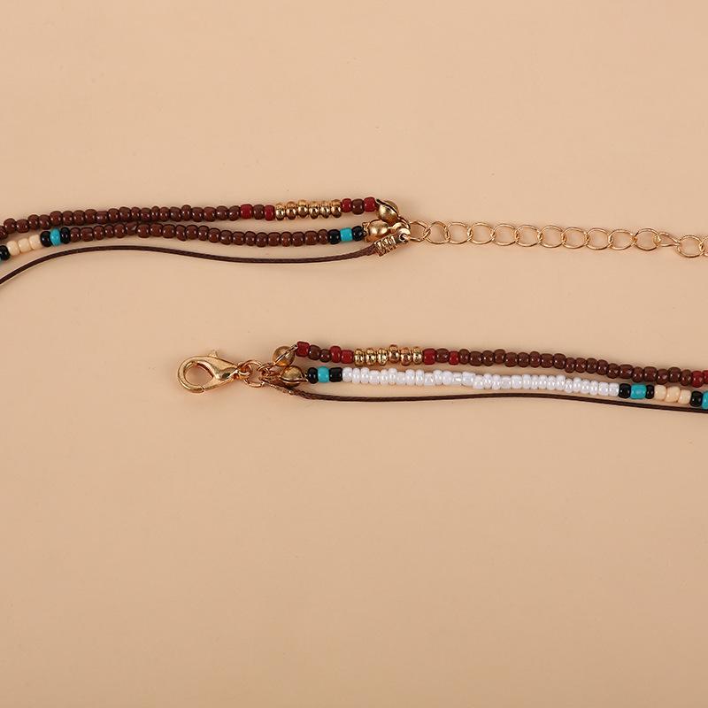 Bohemian Multilayer Beaded Necklace With Colorful Beads Boho Style Neck Jewelry Gift