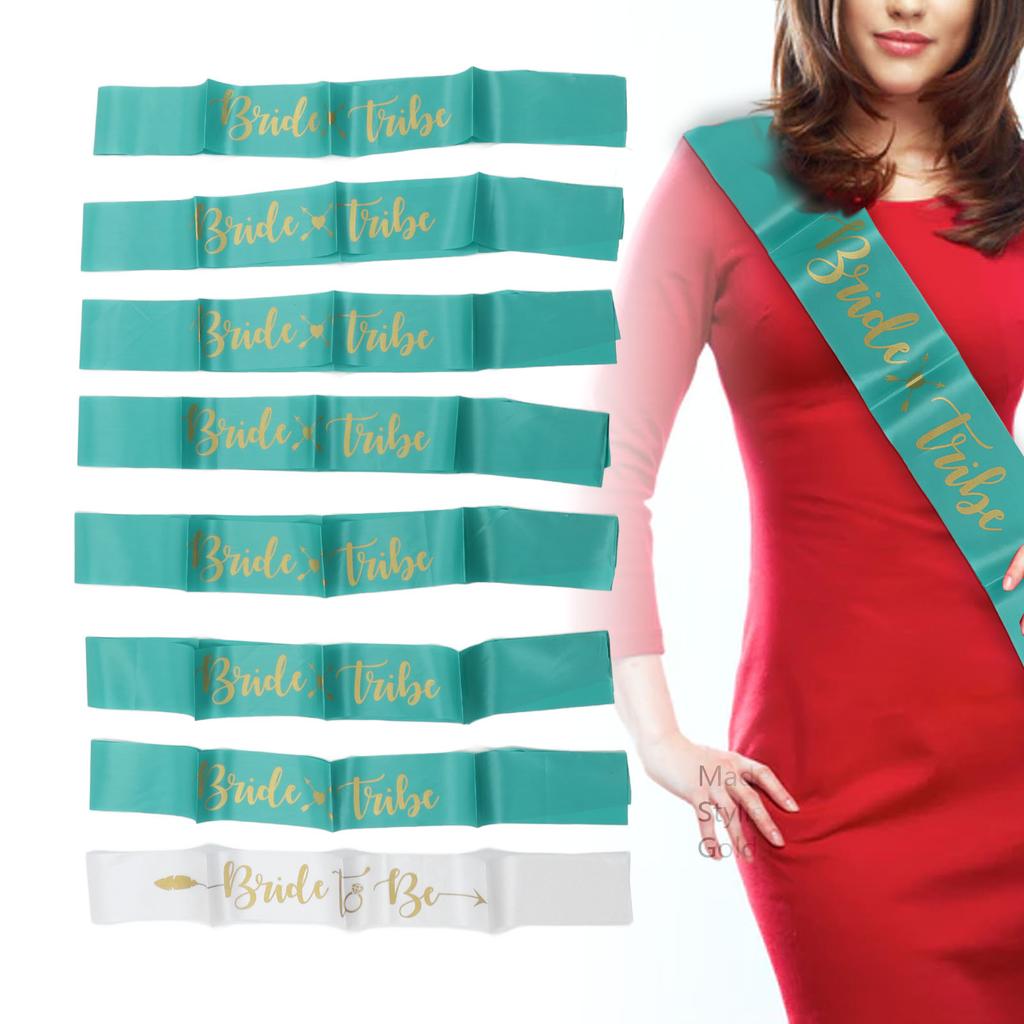 8Pcs    smaid Sash Gold Letters Hypoallergenic Material Wedding   to Be Sash Set for Wedding Parties