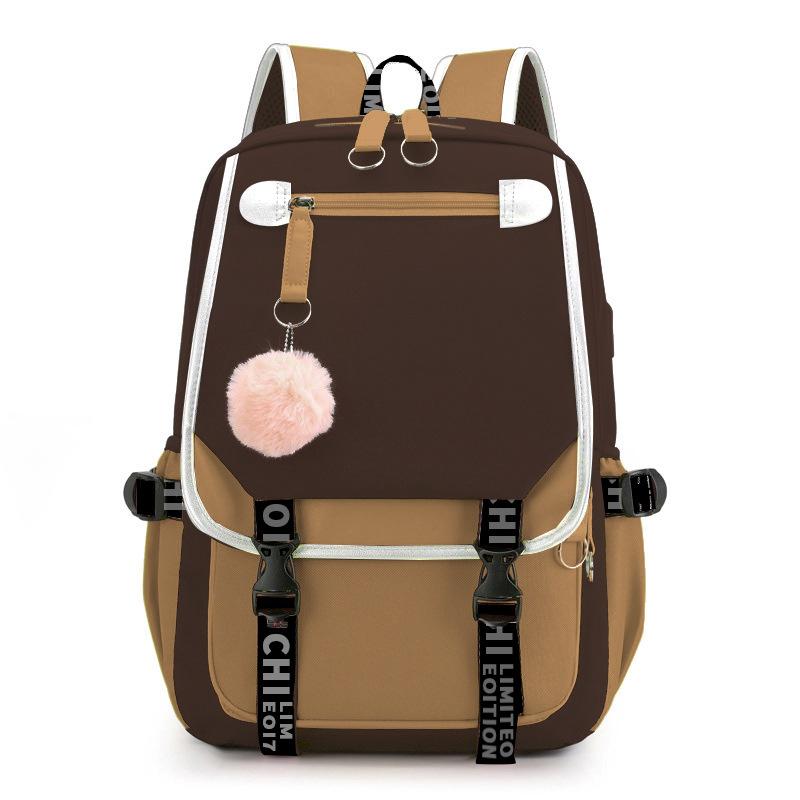Large Capacity Schoolbag with Shoulder Strap; Student Three-piece Pencil Case Set