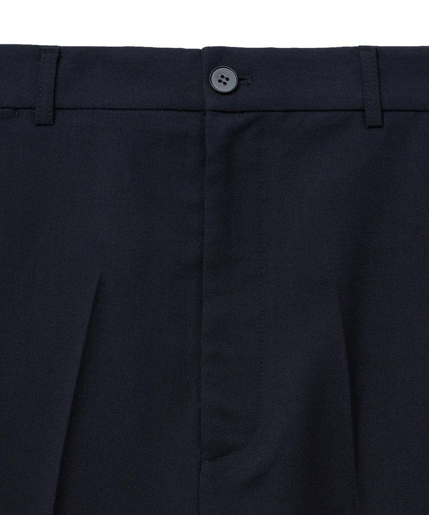 NOIRER Lux Wool Wide Slacks (Navy)