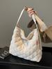 Cotton Casual Square Tote Bag With Embroidery And Large Capacity For Daily Use