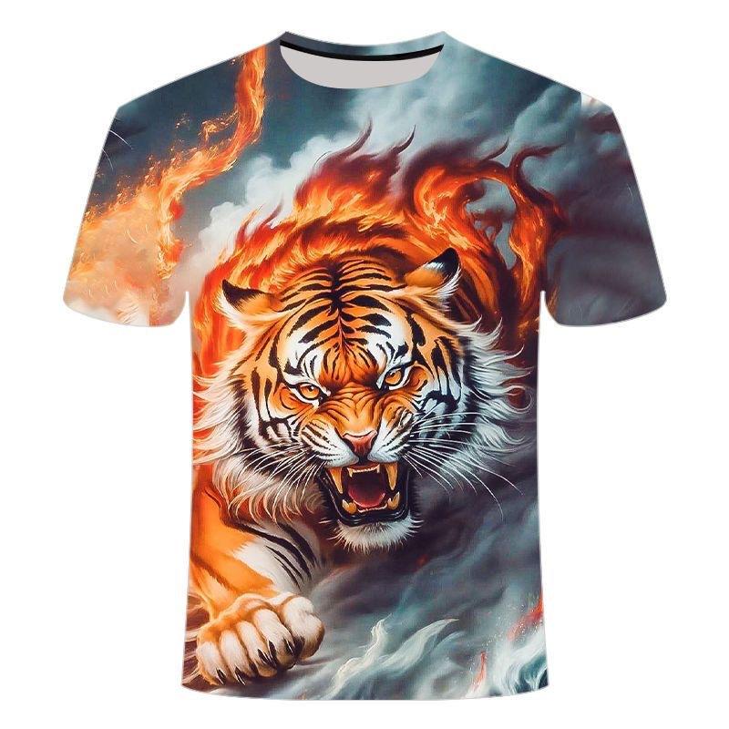 

Футболка с рисунком животного тигра с 3D-принтом для мужчин Футболка с дышащей сетчатой тканью в стиле хип-хоп с 3D-принтом тигра и льва 6XL