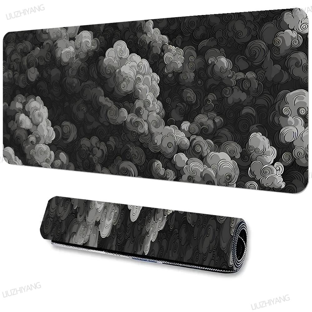 Japanese Clouds Mouse Pad Rubber Anti-slip Gaming Desk Mat XXL Gaming Office Desk Mat With Stitched Edge Keyboard Long Mousepads