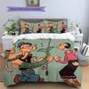 Popeye the Sailor Pattern Bedding Quilt Set  Home Decoration  Gift (1 * duvet cover + 2 * pillowcase  without core)