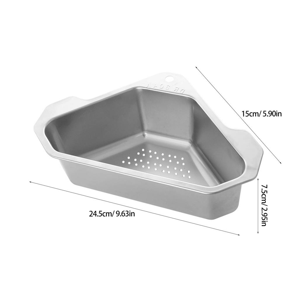Stainless Steel Sink Drain Basket Multifunctional Kitchen Gadget Easy Clean Rustproof Smooth Edges Design for Cutlery and Waste