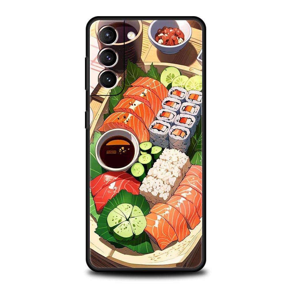 Süße Cartoon Sushi Handyhülle Für Samsung Galaxy S25 Edge S24 S23 S22 S21 Ultra S20 FE 5G S10 S10E S9 Plus Weiche TPU Hülle