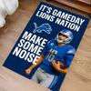 Detroit Lions logo Print Area Rug - Soft, Washable Non-Slip Indoor Mat for Office Chairs, Living Room, Home Office Decorative Rug