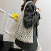 and-Woven Bag Women Handmade Hollow Handbag Female Shoulder Bag Big Capacity Summer Casual Travel Beach Tote Purse