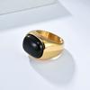 United States hot-selling retro simple natural tiger's eye stone gem titanium steel ring men's fashion personality high-end hand jewelry