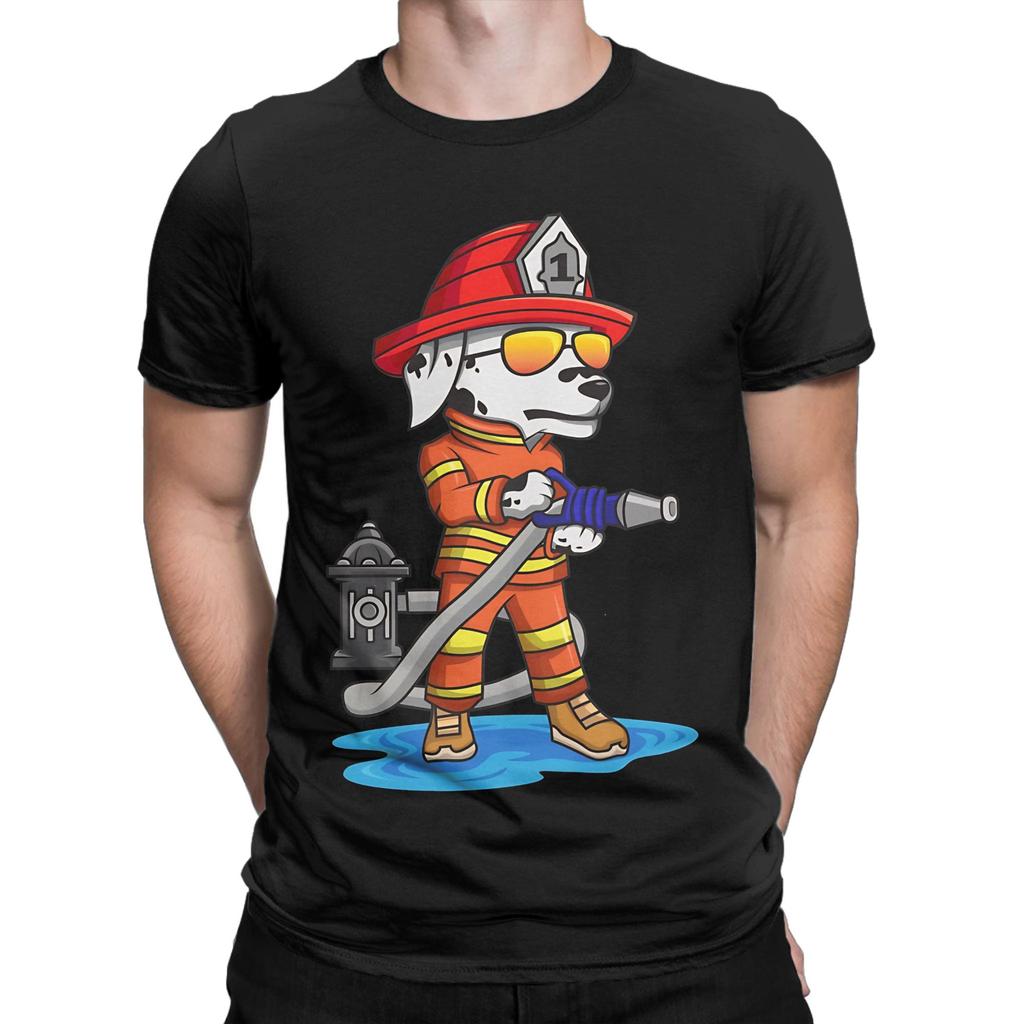 Firefighter FireUnisex Firedog Novelty 100 Cotton TShirt Sparky the Fire Dog Tees Tops For Unisex