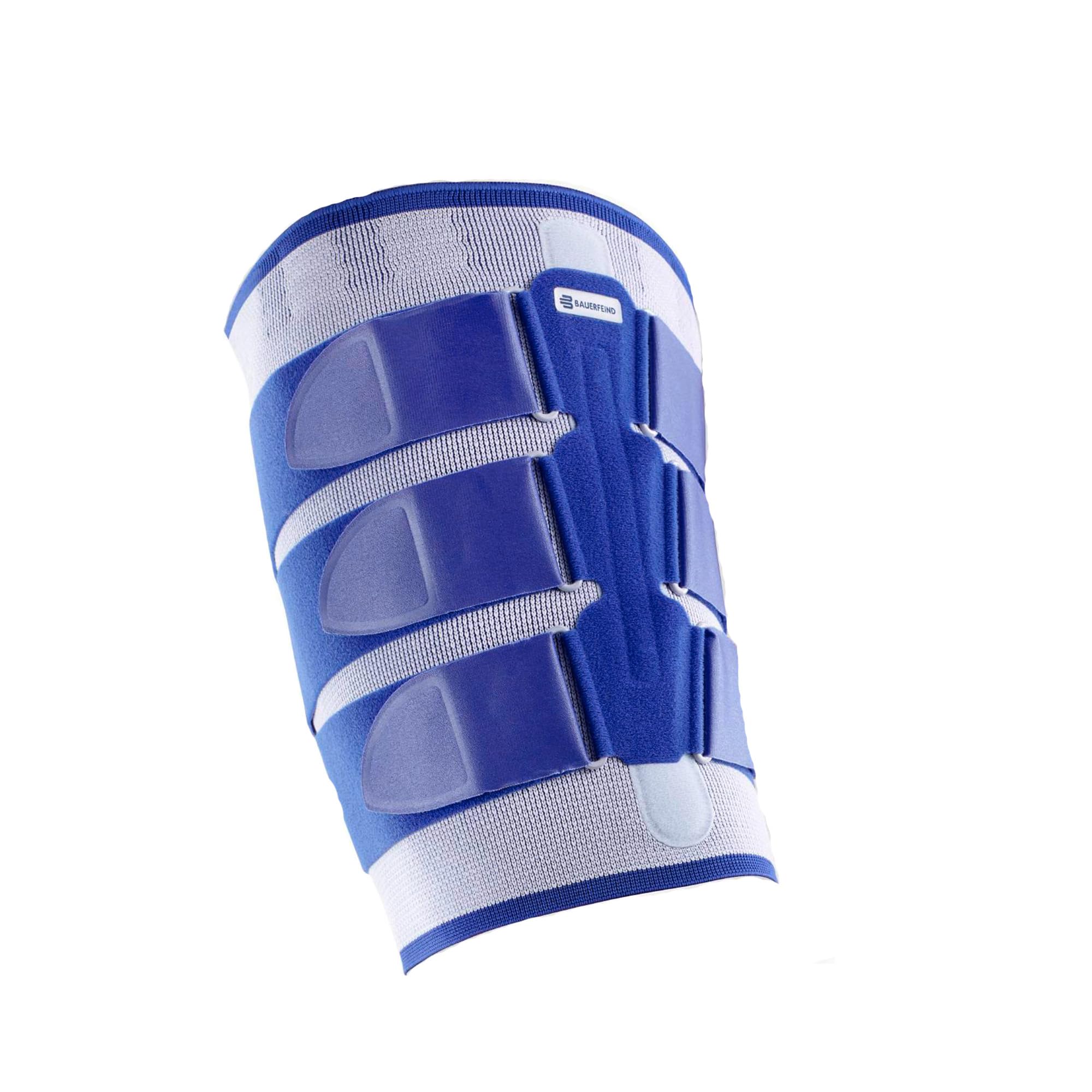 

BAUERFEIND MioTrain Thigh Made in General Medical Six Adjustable Compression Straps Support, Germany, Device, (Titanium, 7)