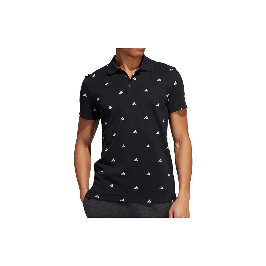 Adidas Polo Shirts Men's Black Polo Collar Moderate Straight Fit HE7432