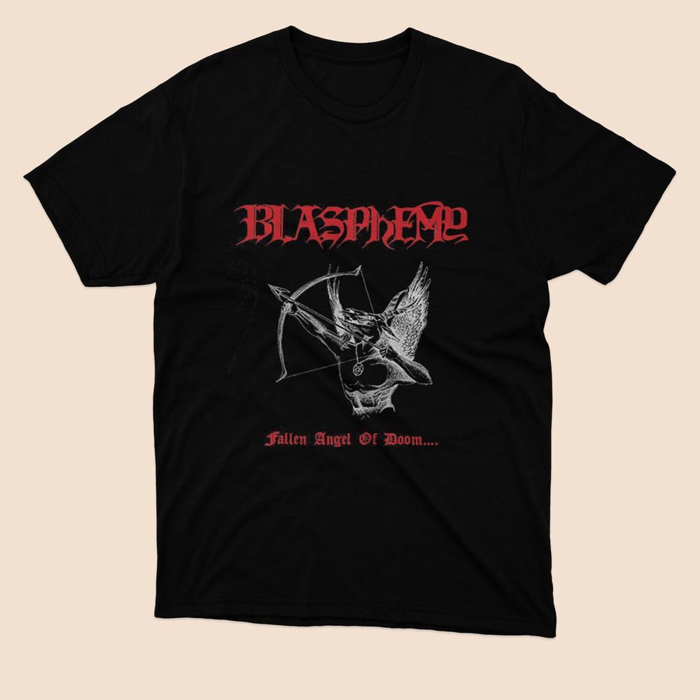 

Blasphemy Fallen Angel of Doom art Logo Black T shirt Size S to 5XL Unisex T-Shirt L