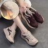 Genuine Leather Sneakers Plush Warm Cotton Shoes Retro Versatile Casual Women's Shoes