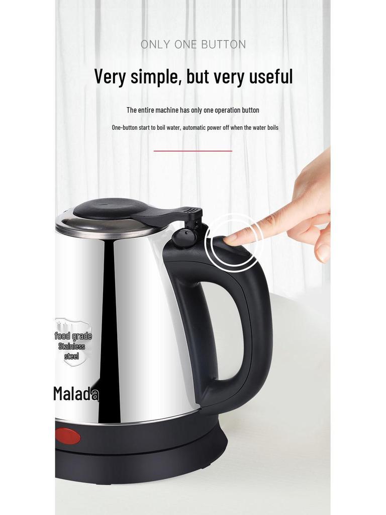Malata Long Spout Electric Kettle – Automatic Shut-Off, Anti-Dry Protection, Ideal for Tea Brewing.