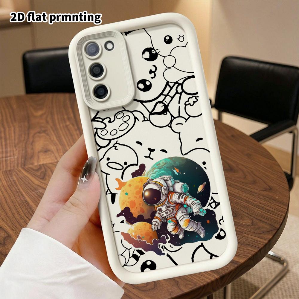 Phone case: 2D flat, suitable for Samsung Galaxy A34 A35 M05 M06 S20 S22 S21 FE Plus 5G protective case, astronaut, perfect Christmas and Halloween ho