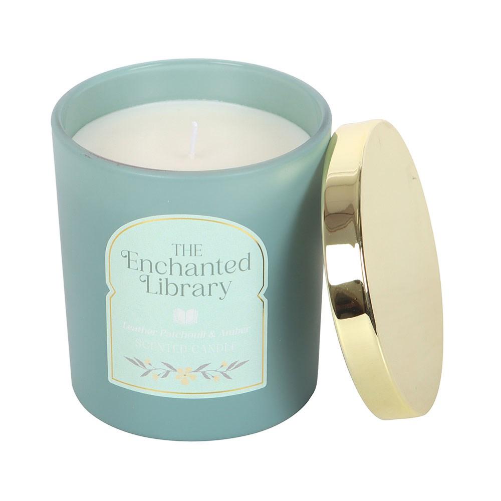 Something Different The Enchanted Library Leather, Patchouli & Amber Candle