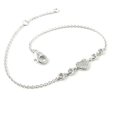 [L2012] – Weißes „Love“-Silberarmband