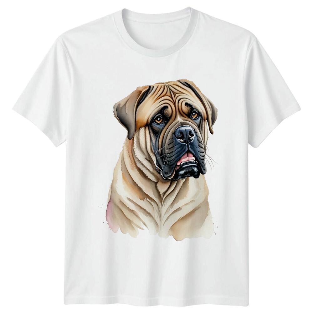 Bullmastiff Dog Breed Portrait Art TShirt S