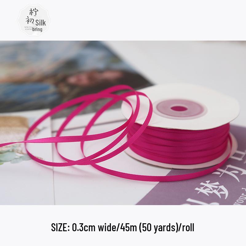 3mm Premium Double-Sided Satin Polyester Ribbon for Wedding Bows and Gift Packaging