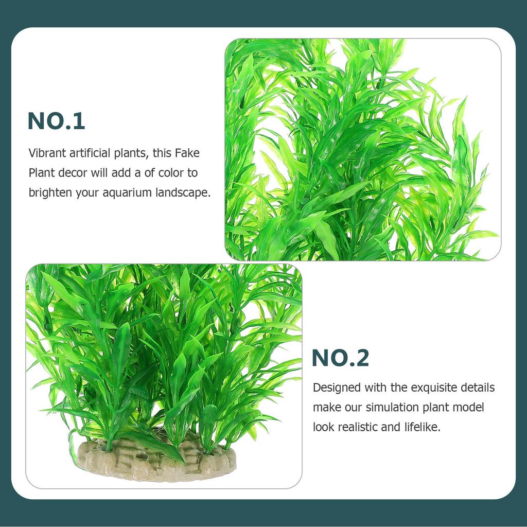 Aquatic Plant Decor Fish Tank Fake Grass Plastic Aquarium Accessories Realistic Artificial Plant Decoration for Fish Tank