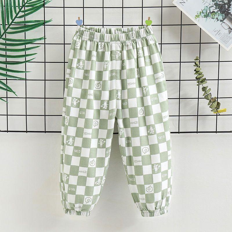 

Детские брюки от комаров Летние тонкие хлопковые брюки для мальчиков Внешние брюки-фонари для малышей Брюки с завязками на щиколотках для девочек 130