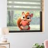 Cute Cartoon Squirrel Static Cling Window Stickers No Glue for Living Room Bedroom Home Decor Removable Reusable