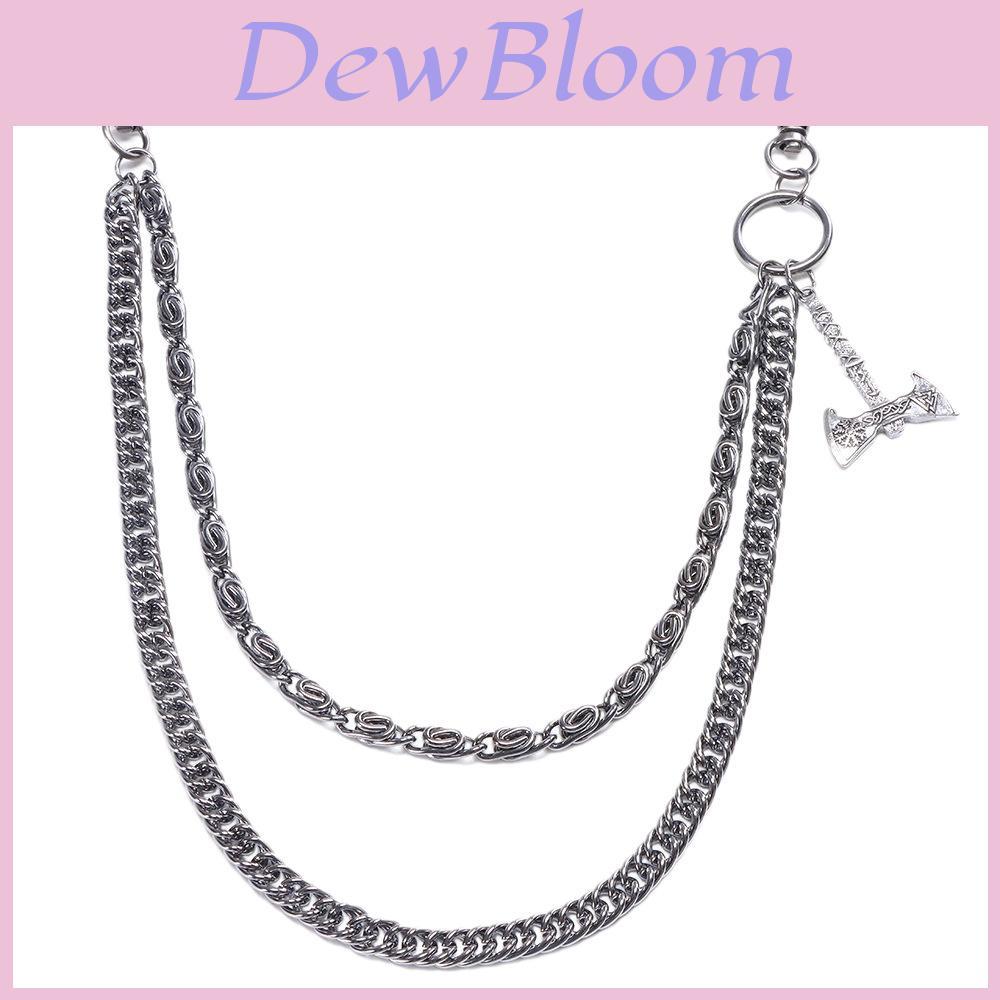 Hip Hop Metal Waist Chain For Men With Dual Layer Skull And Cross Pendant Youth Accessories