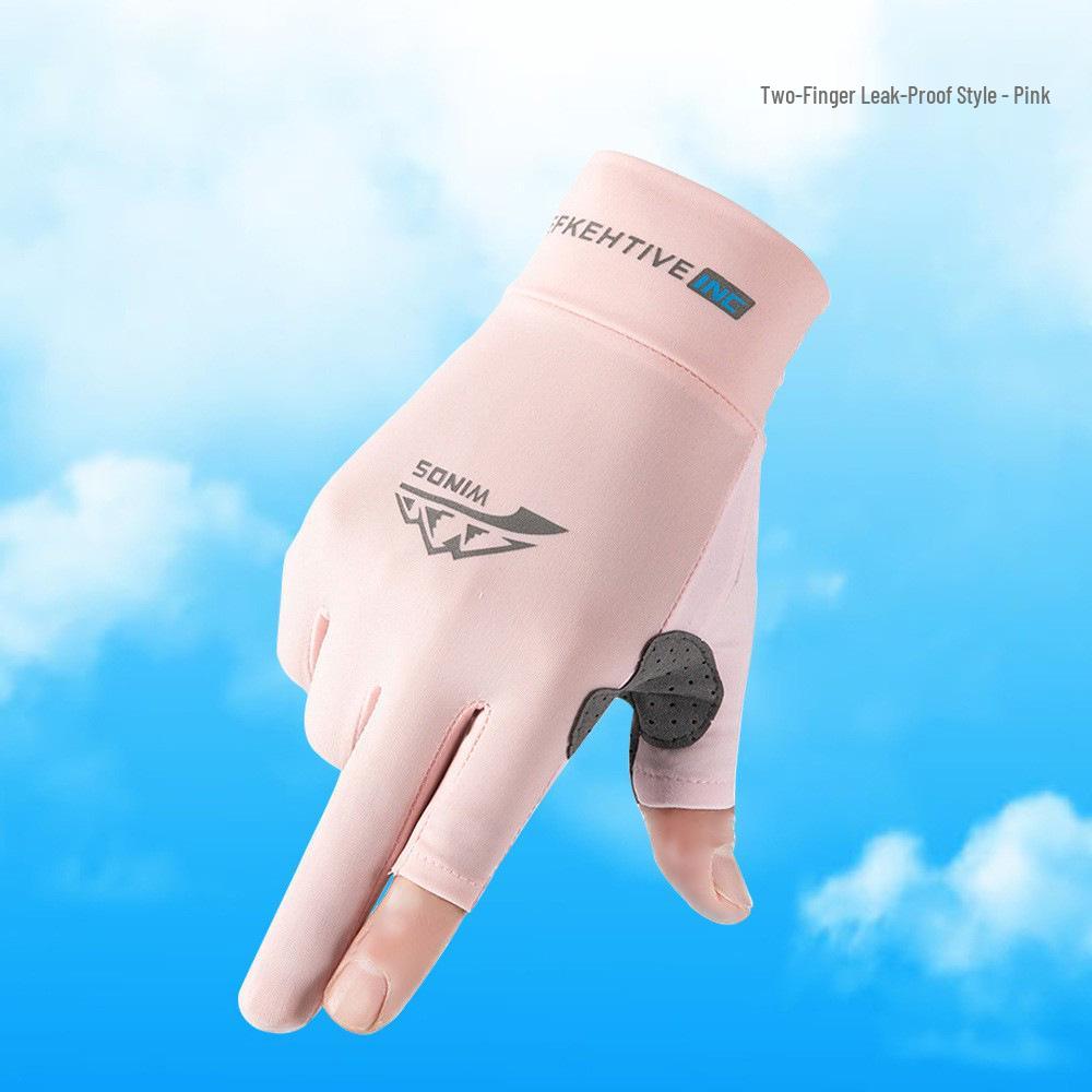 Unisex Sun Protection Ice Silk Gloves - Non-Slip, Breathable, Touchscreen-Friendly for Driving, Cycling, Fishing.