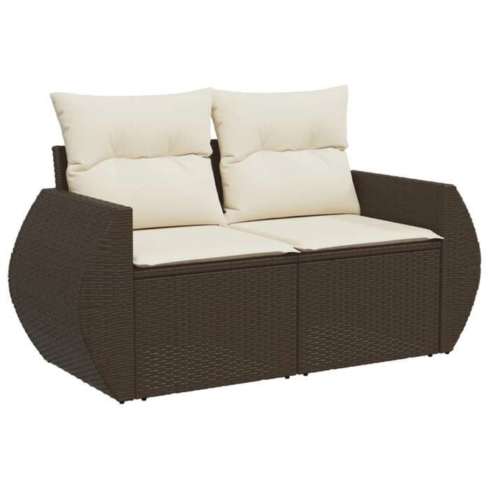 VidaXL Garden Lounge Set with Cushions 4 Pcs, Patio Sofas, Patio Furniture Set, Outdoor Furniture, Brown 3221272