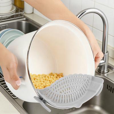 Colino in Silicone a Clip per Pentole e Padelle Resistente alle Alte Temperature Griglia Drenante Rapida con Fori Anti-Perdita Facile da Pulire Colino da Cucina