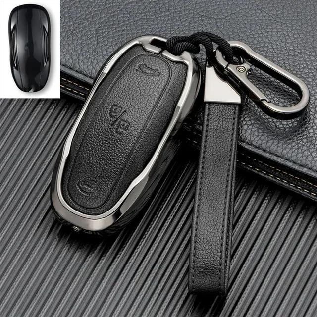 Car Sticker 2025 New Tesla for Tesla Model S Model 3 Model X Accessories Car Key Case Cover with Belt Aluminum Alloy Key Shell S