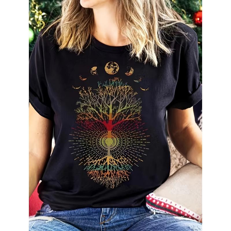 Popular European and American fashion printed T-shirts for women S