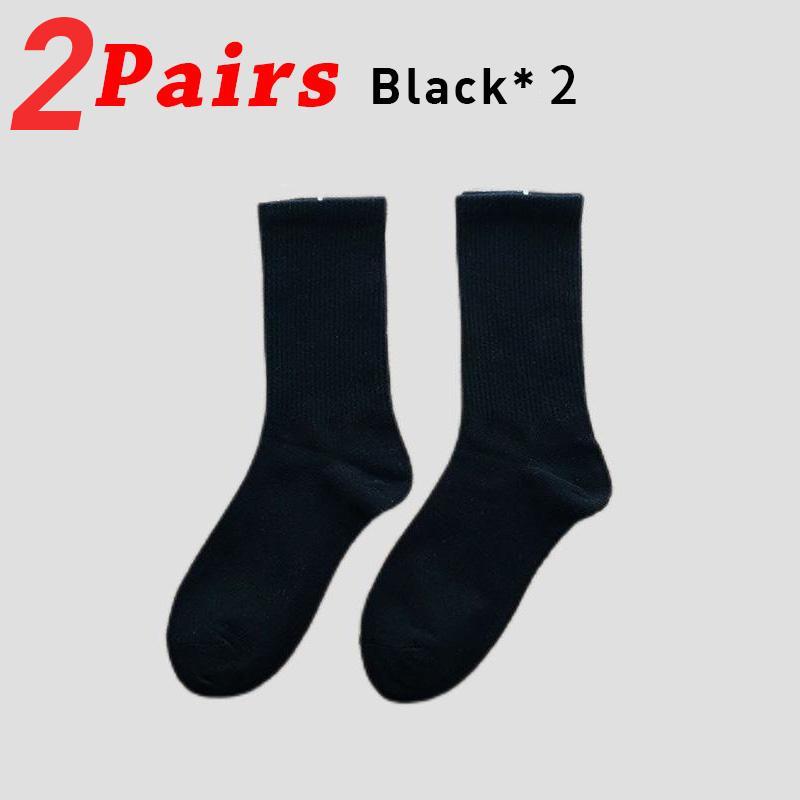 

Дышащие однотонные носки женские летние хлопковые дышащие носки средней длины пара повседневные длинные носки модные спортивные носки черно-белые one size