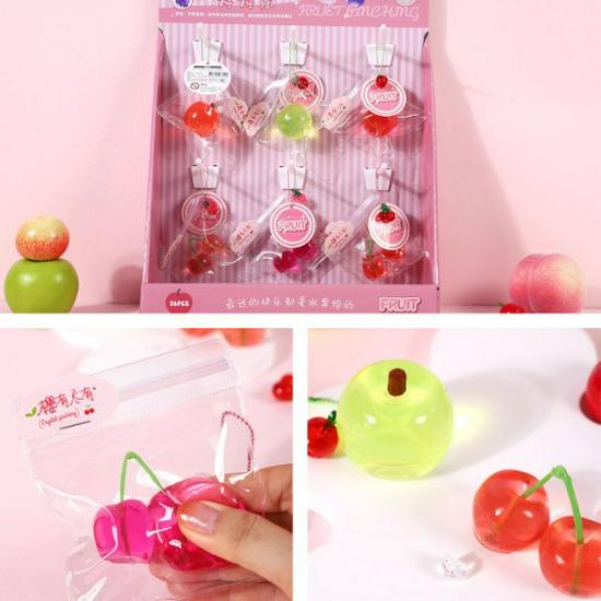 Crystal Apple Cherry Mini Squeeze Toy – Red Book Fluid Fruit Stress Relief Gadget for Girls
