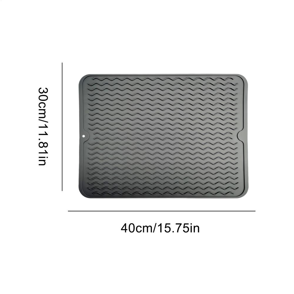 Silicone Dish Drain Mat Heat-resistant Drying Dish Mat Non Slip Countertop Drainage Pad Plate for Kitchen Living Room Sink