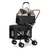 Double-Layer Pet Stroller for C7 Dogs and Cats Lightweight Foldable Push Cart for Small to Medium Breeds Including Poodles