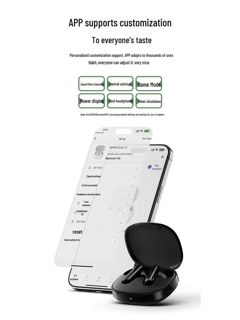 Edifier X2 Evo True Wireless Bluetooth Earphones with Bluetooth 6.0 and Spatial Audio AI Translation