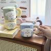 Puppy Mug With Lid Spoon Cute Couple Water Cup Girls Household Creative Ceramic Cup Souvenir Gift Box